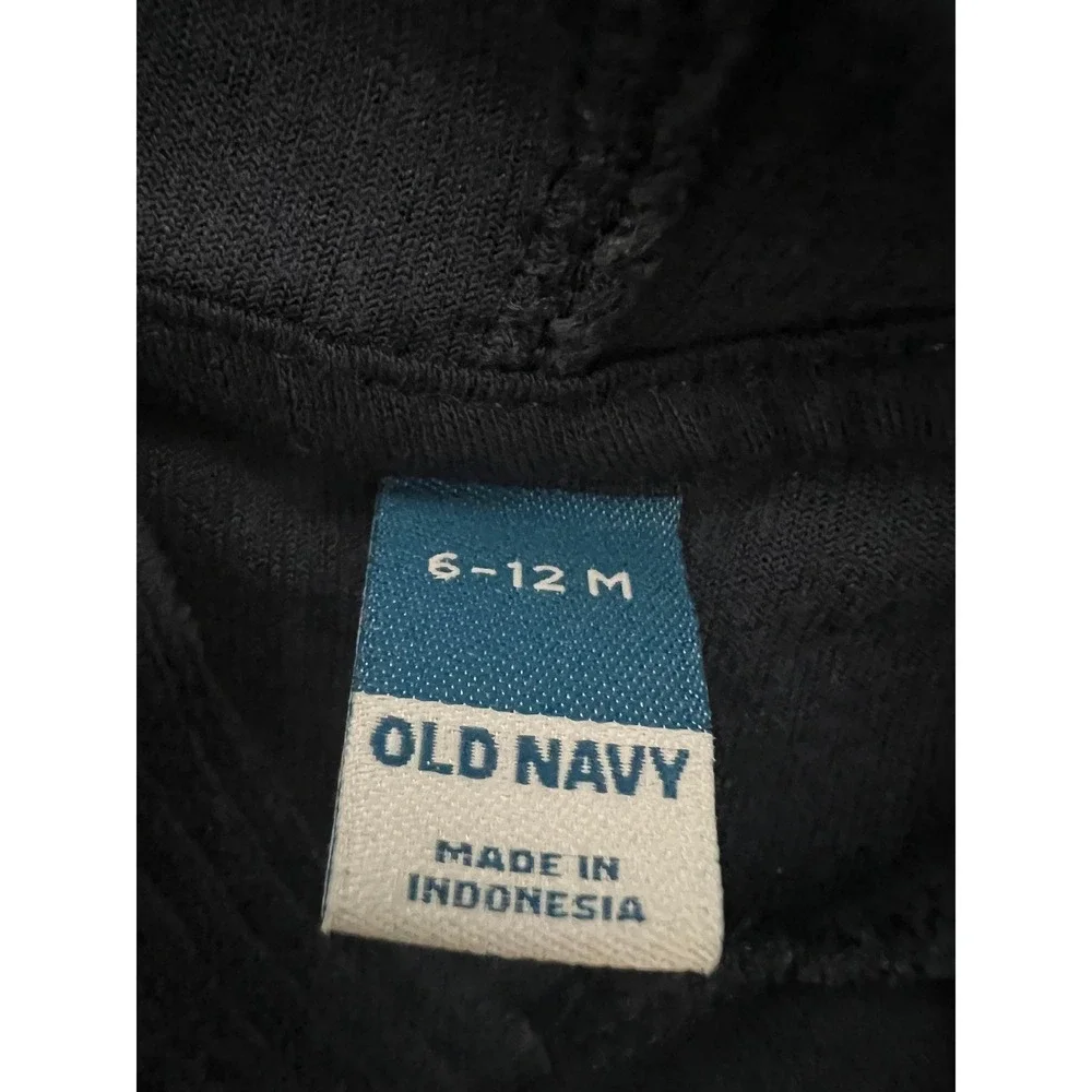 Old Navy Infant Boys Navy Blue Ribbed Corduroy Bear Ear Hoodie 6-12M (0974)